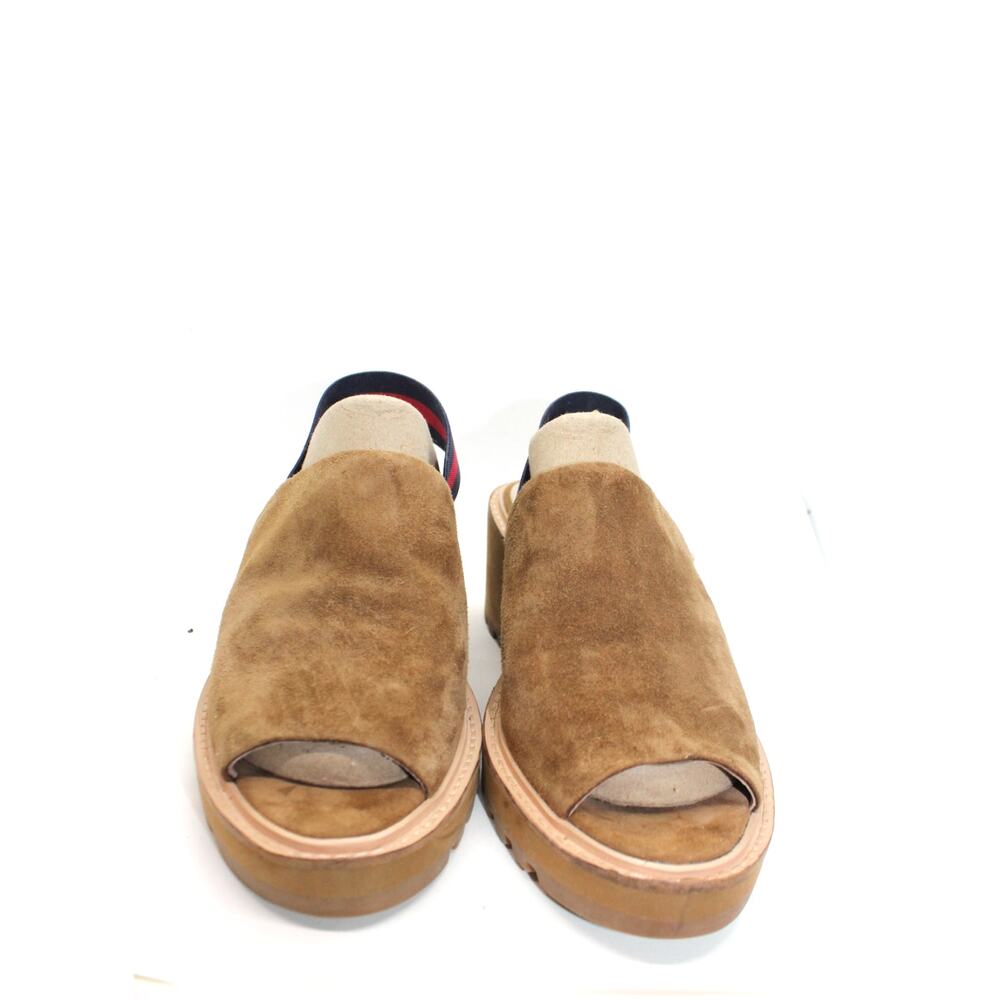 Cecelia New York Gabriel Brown Suede Slingback Wedge Heels sz 8M - Picture 2 of 4